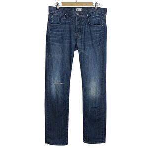 Hudson Jeans Mens 35x34 (Tag 34) Blue Byron 5 Pocket Button Fly Straight Leg